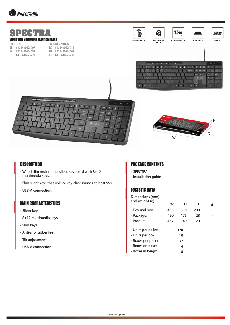 Page n°1 - Manuel utilisateur NGS Spectra