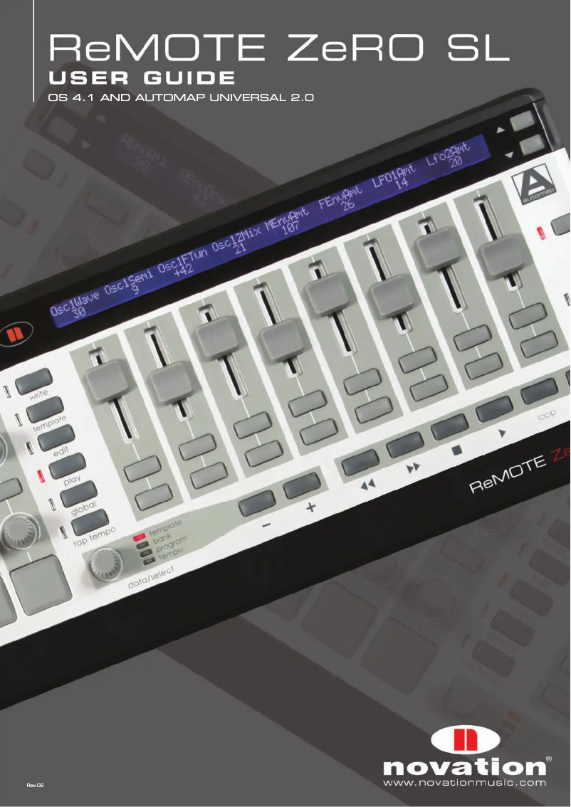 Page 1 de la notice Manuel utilisateur Novation ReMOTE ZeRO SL