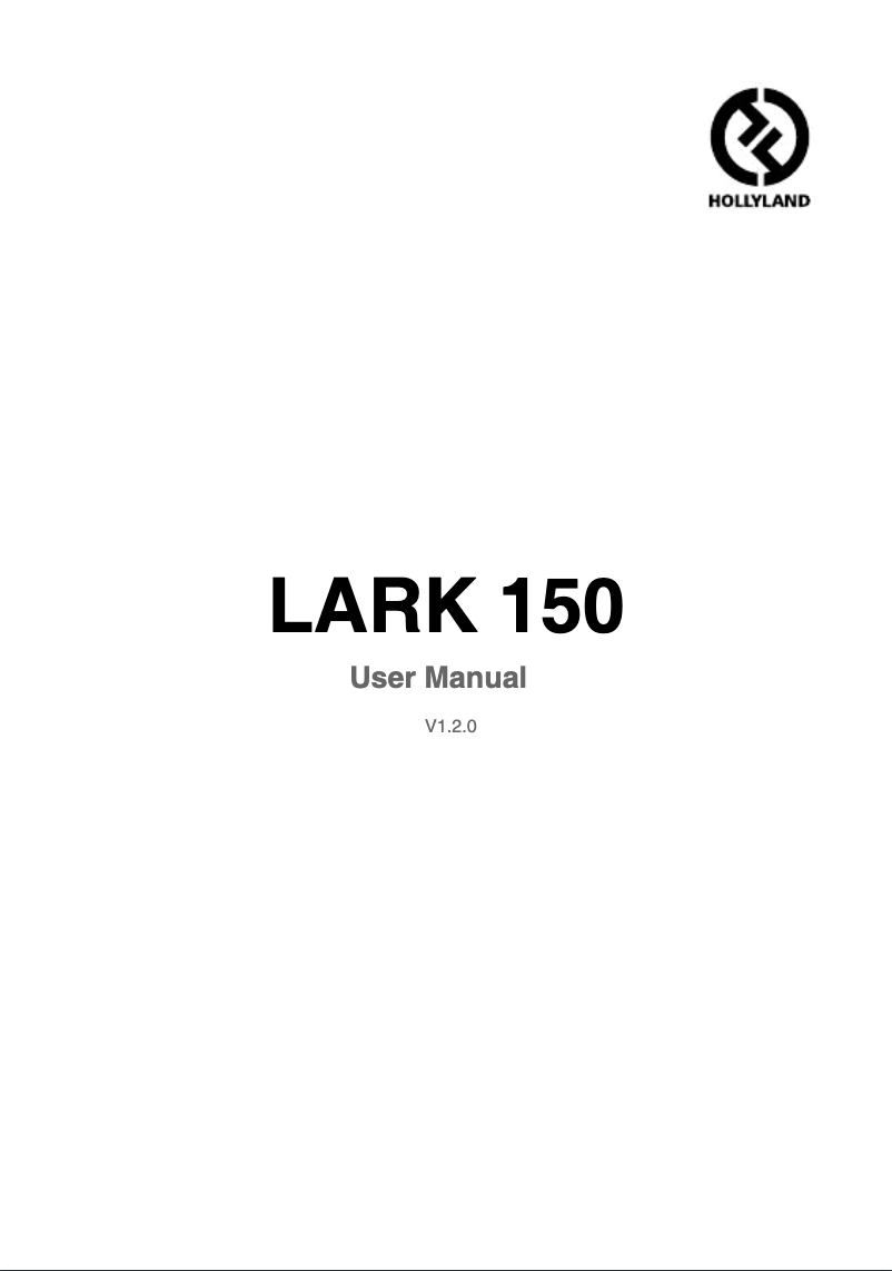 Image de la première page du manuel de l'appareil Lark 150