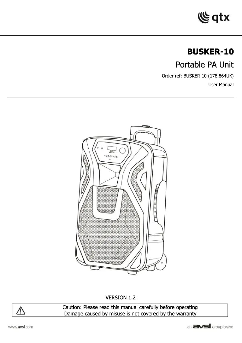 Page 1 de la notice Manuel utilisateur Qtx BUSKER-10
