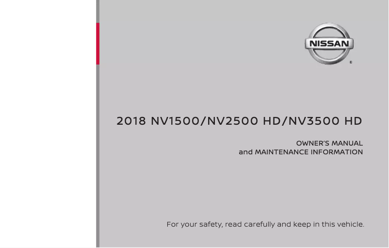 Página 1 del manual Manual de usuario Nissan NV Cargo (2018)