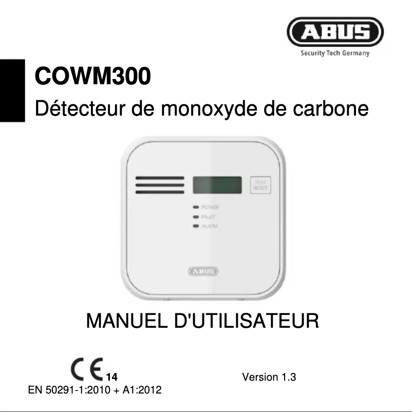 Page n°1 - Manuel utilisateur Abus COWM300