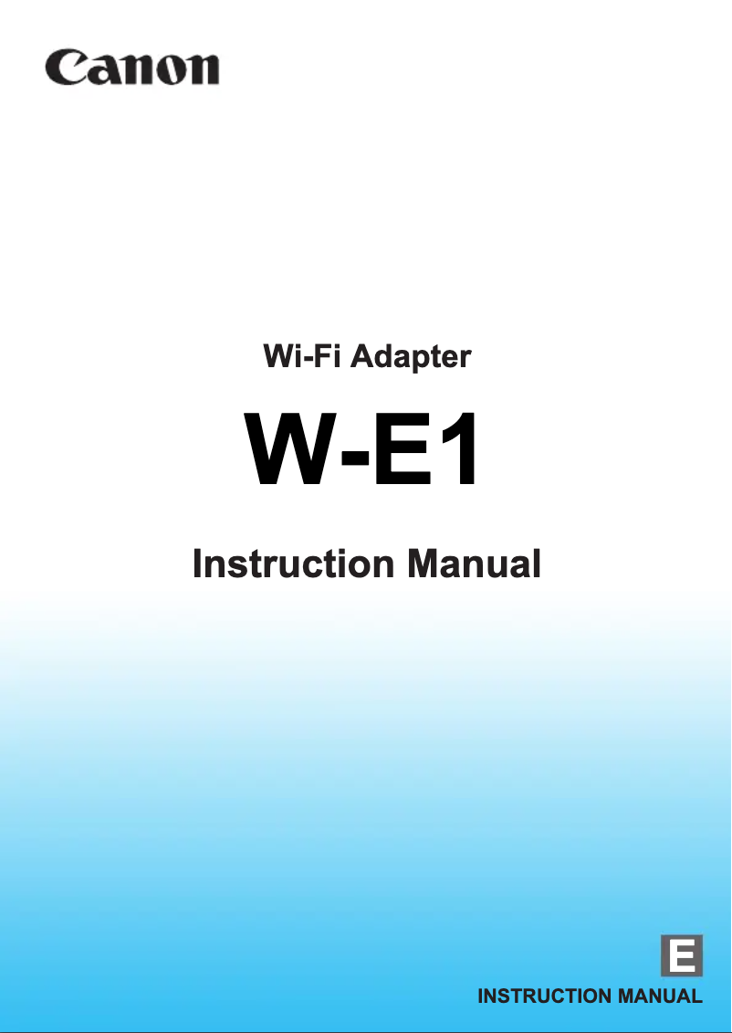 Page 1 de la notice Manuel utilisateur Canon W-E1