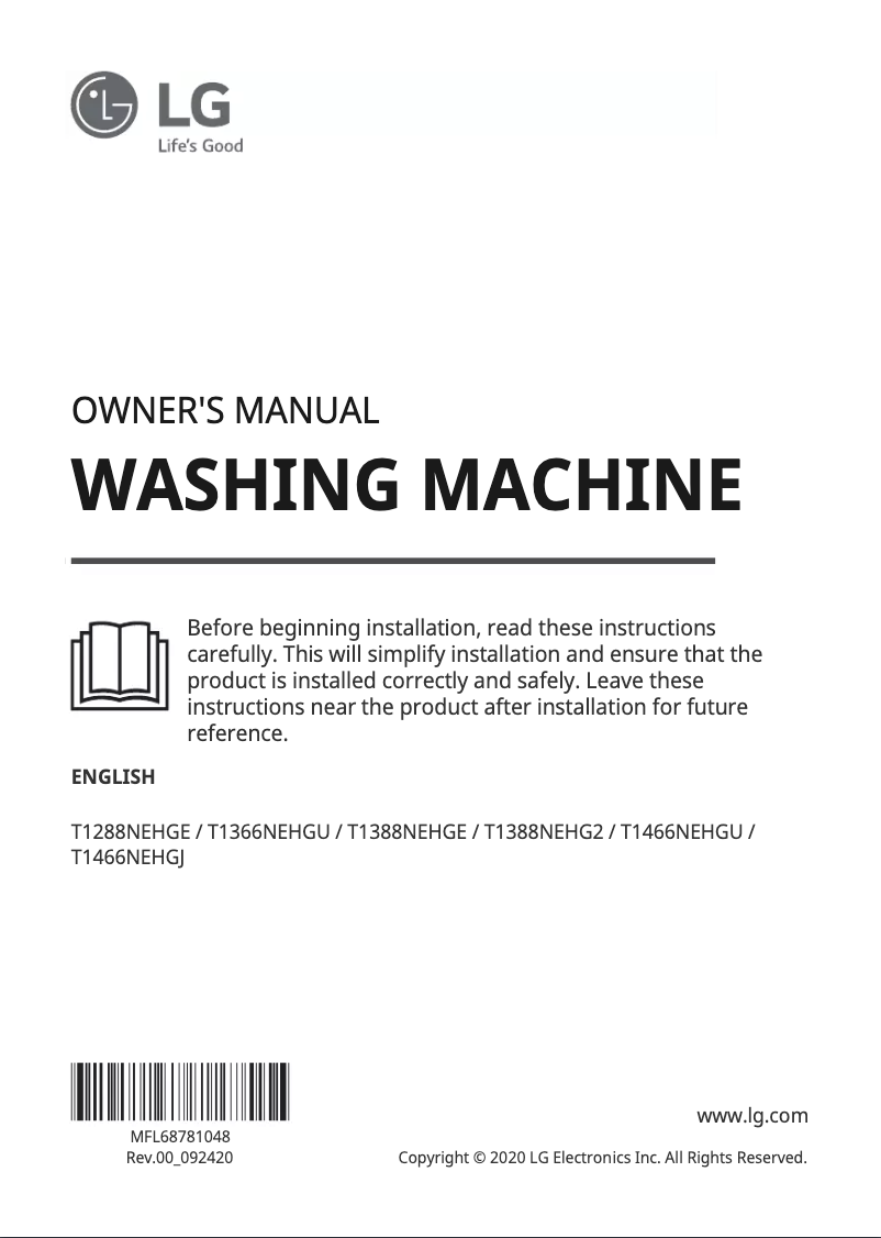 Image de la première page du manuel de l'appareil T1388NEHGE