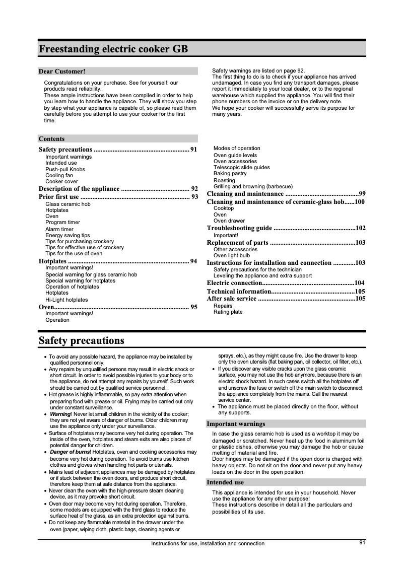 Image de la première page du manuel de l'appareil E 2304 W