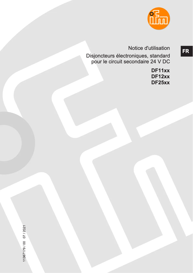 Page 1 de la notice Manuel utilisateur IFM DF1100