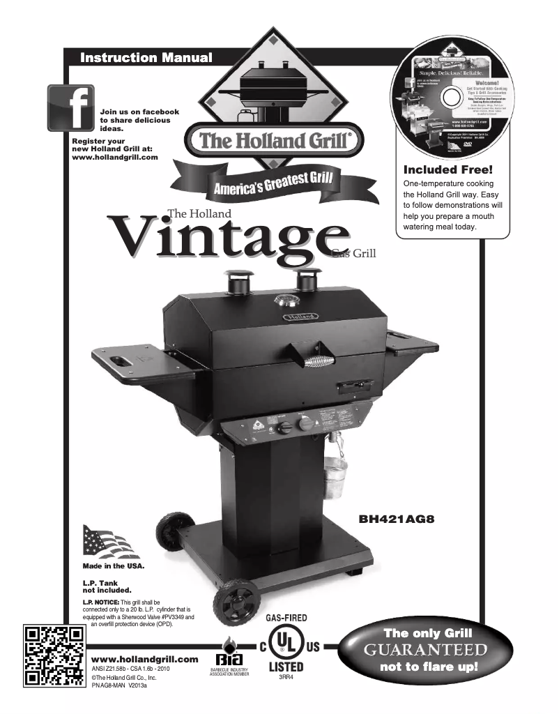 Image de la première page du manuel de l'appareil Vintage BH421AG8