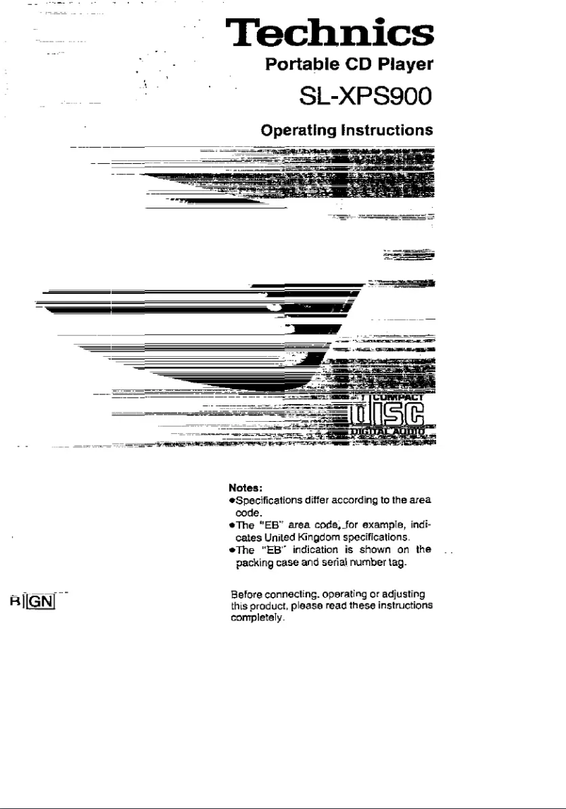 Page n°1 - Manuel utilisateur Panasonic SL-XPS900