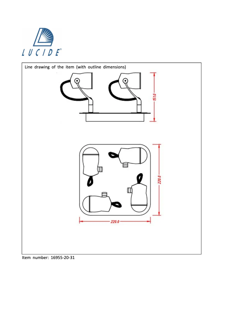 Page 1 de la notice Manuel utilisateur Lucide Samba 16955/20/31