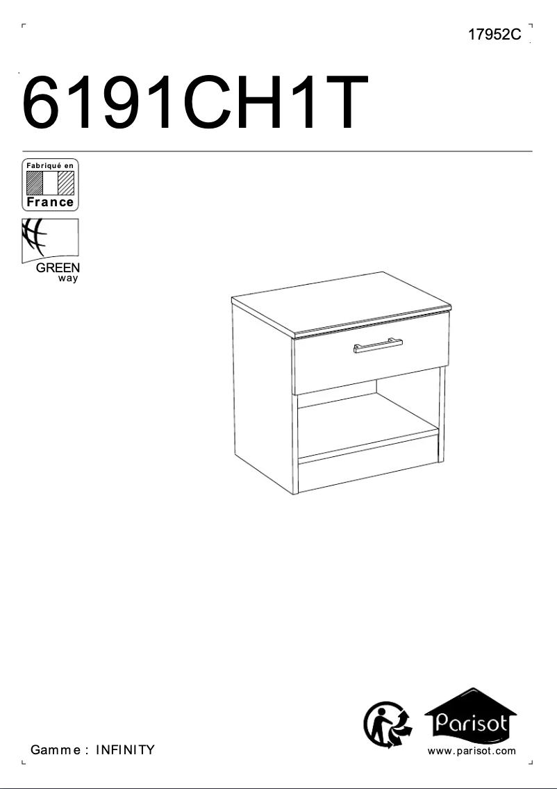 Page n°1 - Manuel utilisateur Parisot Infinity 6191CH1T