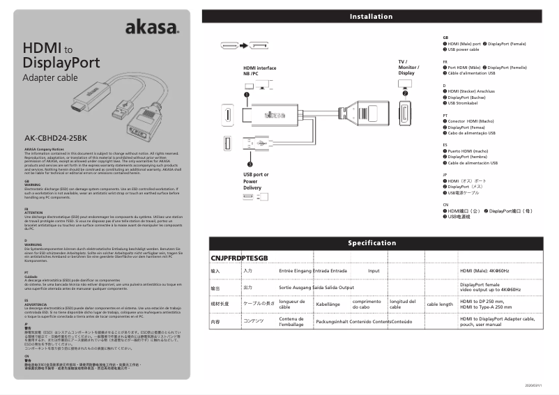 Image de la première page du manuel de l'appareil AK-CBHD24-25BK
