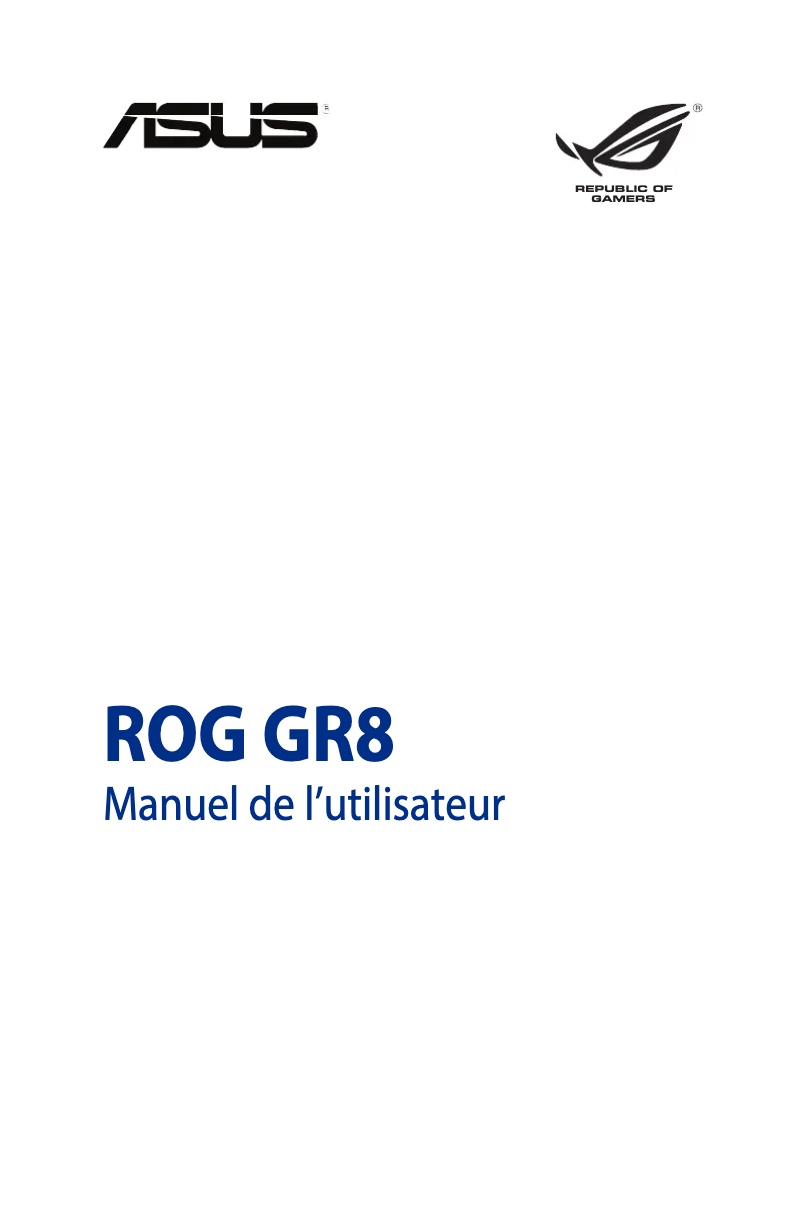 Page 1 de la notice Manuel utilisateur Asus ROG GR8