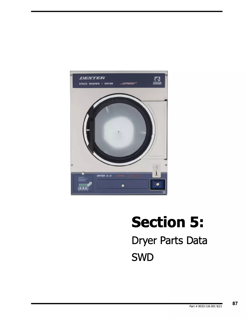 Page n°1 - Manuel utilisateur Dexter Laundry T-350 SWD Express