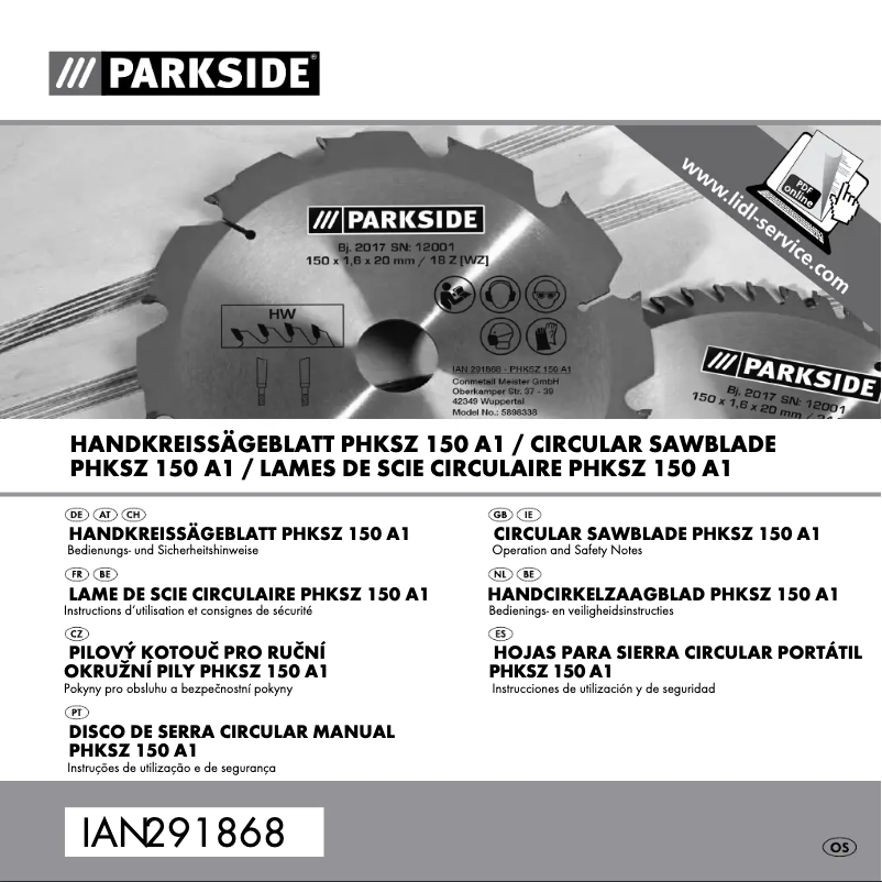 Page n°1 - Manuel utilisateur Parkside PHKSZ 150 A1