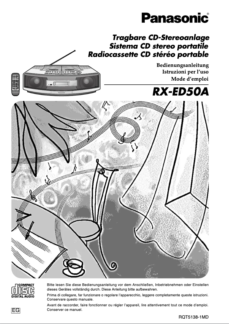 Page n°1 - Manuel utilisateur Panasonic RX-ED50A