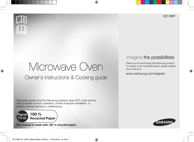 Page 1 de la notice Manuel utilisateur Samsung CE118PFCX1