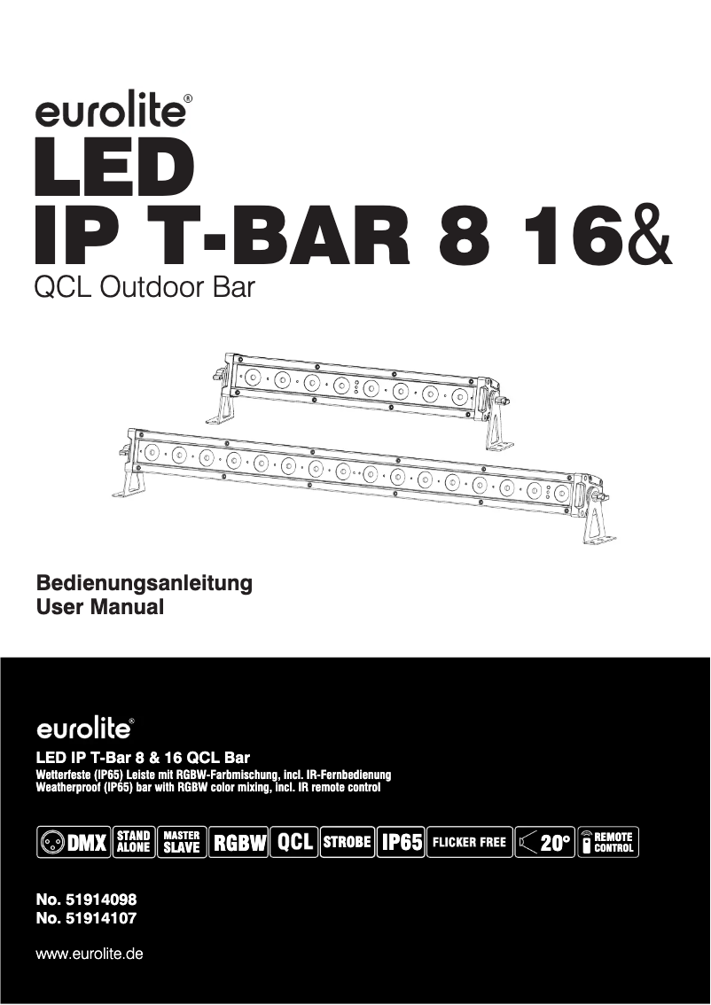 Image de la première page du manuel de l'appareil LED IP T-Bar 16