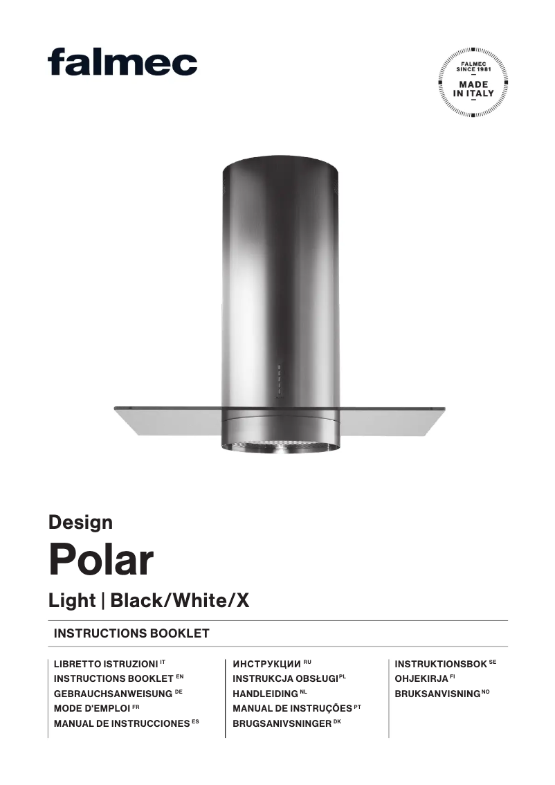 Page 1 de la notice Manuel utilisateur Falmec Polar X