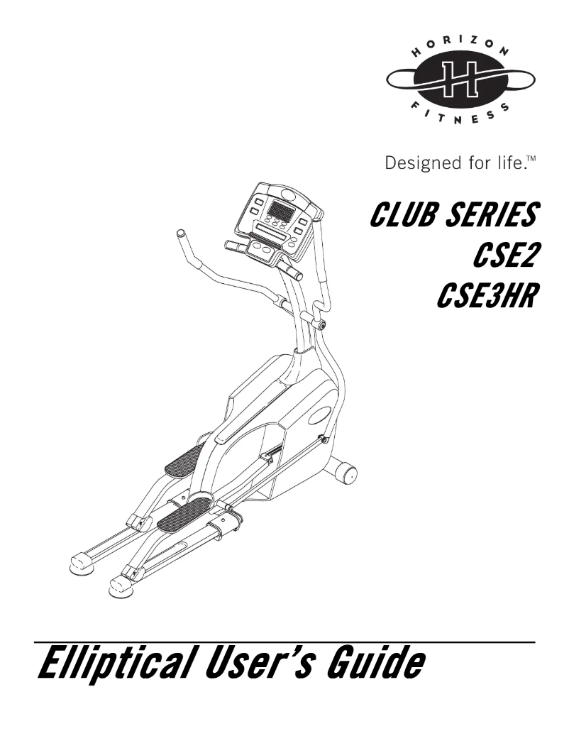 Page 1 de la notice Manuel utilisateur Horizon Fitness Club CSE2
