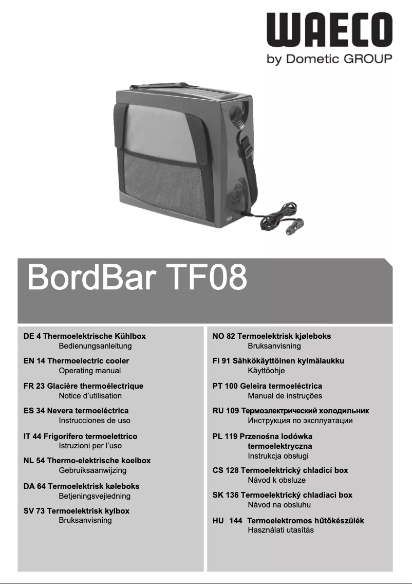 Página 1 del manual Manual de usuario Waeco BordBar TF 08