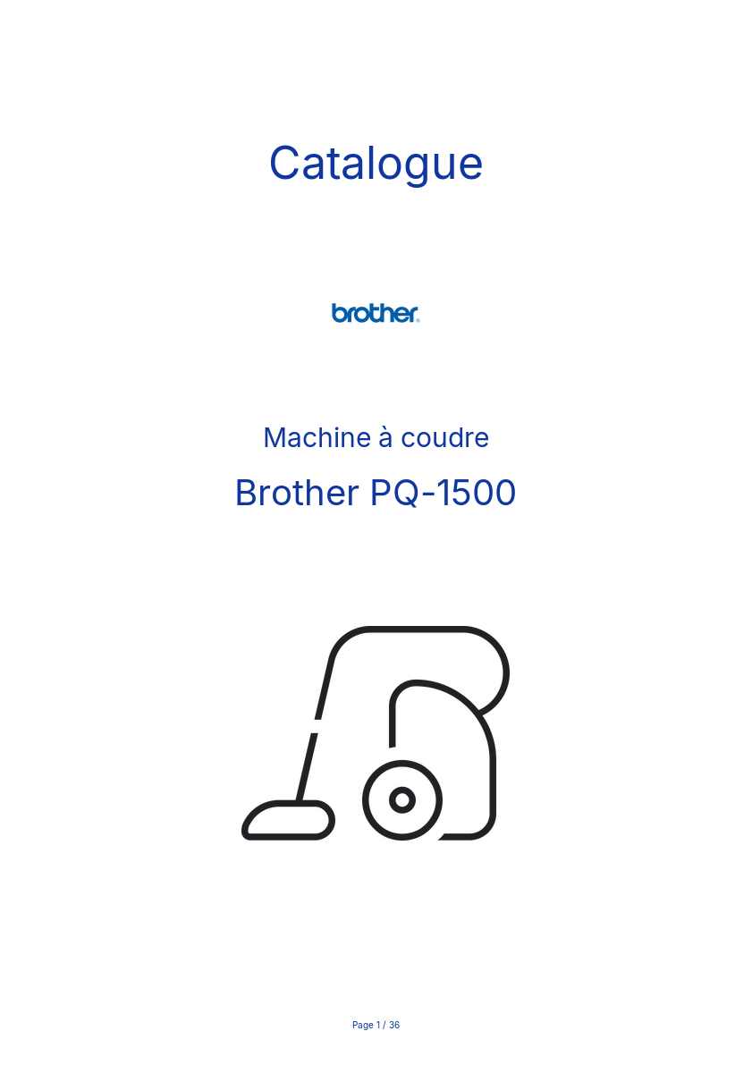 Page n°1 - Catalogue Brother PQ-1500