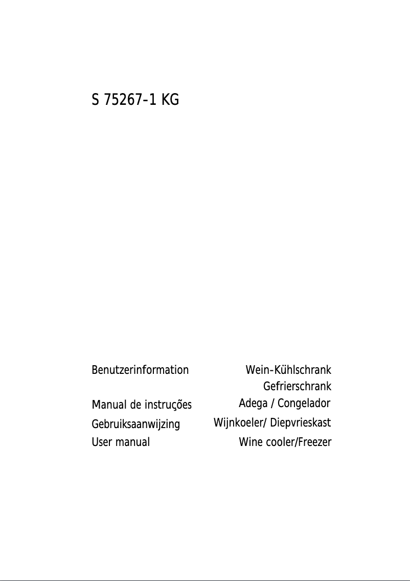 Page n°1 - Manuel utilisateur AEG S 75267 KG1