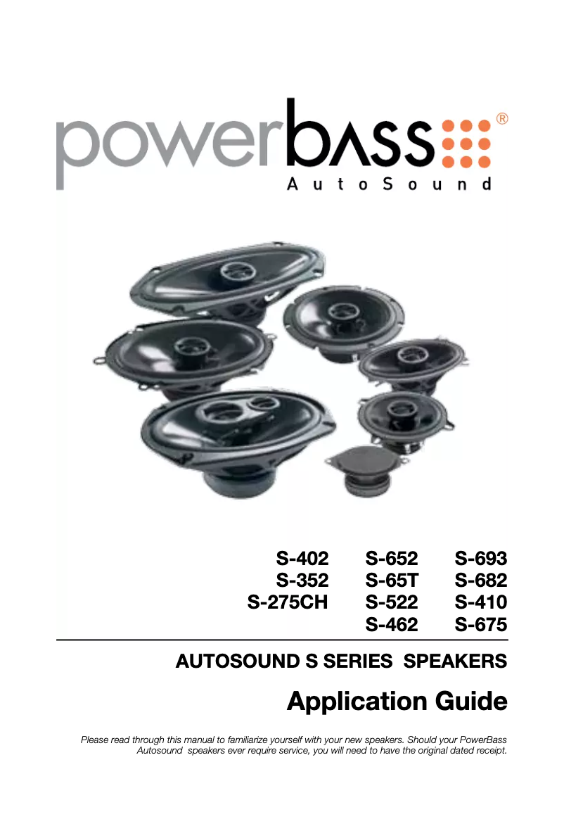 Page n°1 - Manuel utilisateur PowerBass S-652