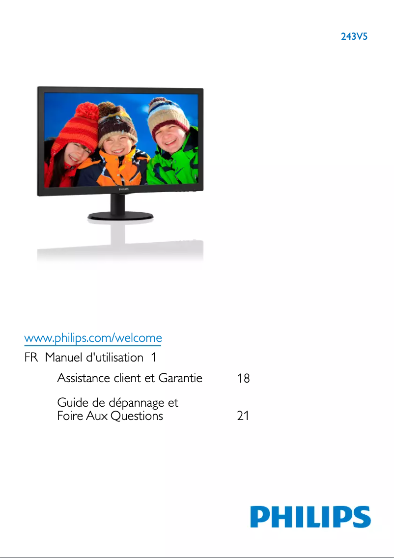 Page n°1 - Manuel utilisateur Philips 243V5LAB