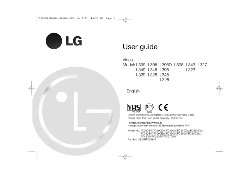 Page 1 de la notice Manuel utilisateur LG FC460W