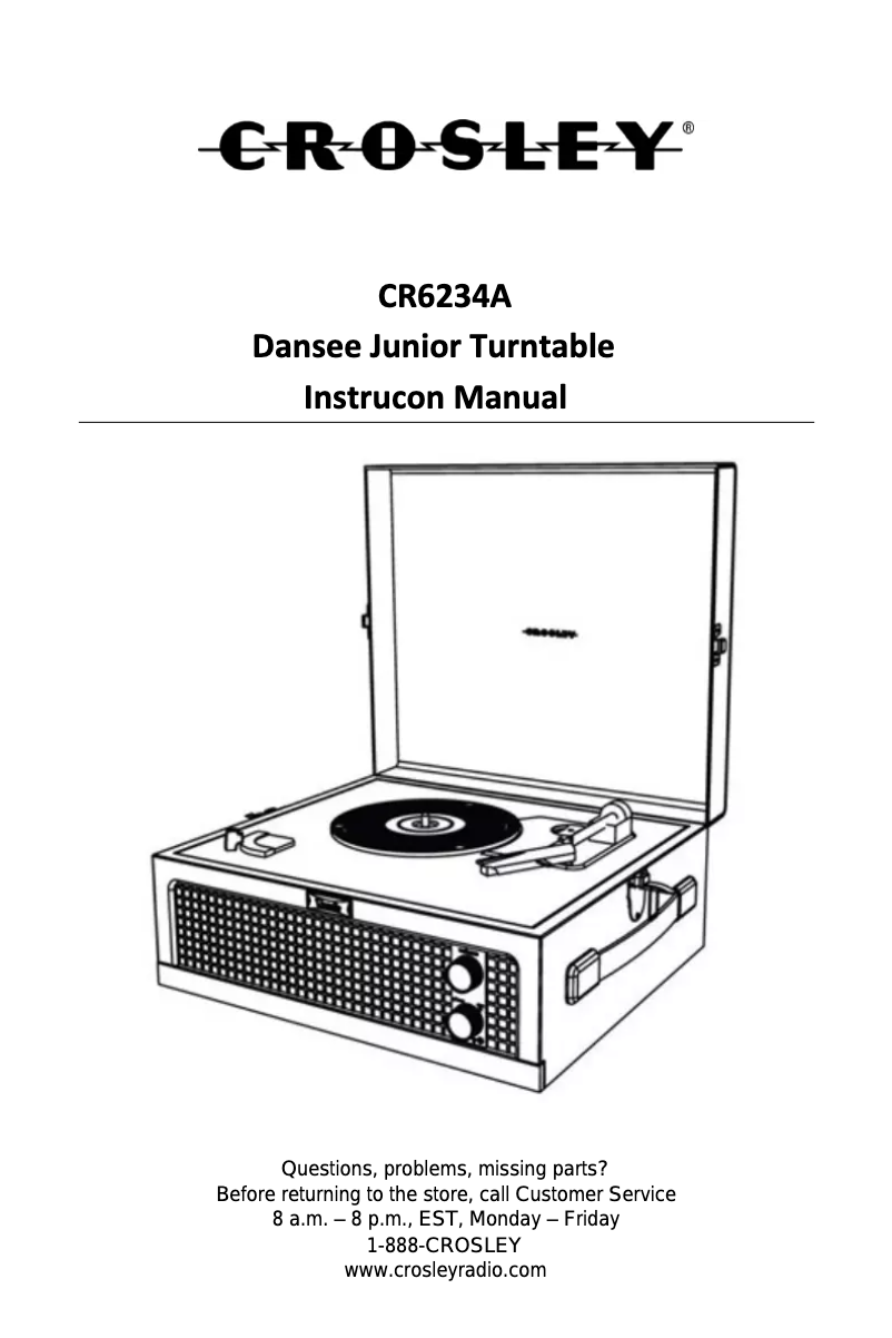 Page 1 de la notice Manuel utilisateur Crosley Dansette Junior CR6234A