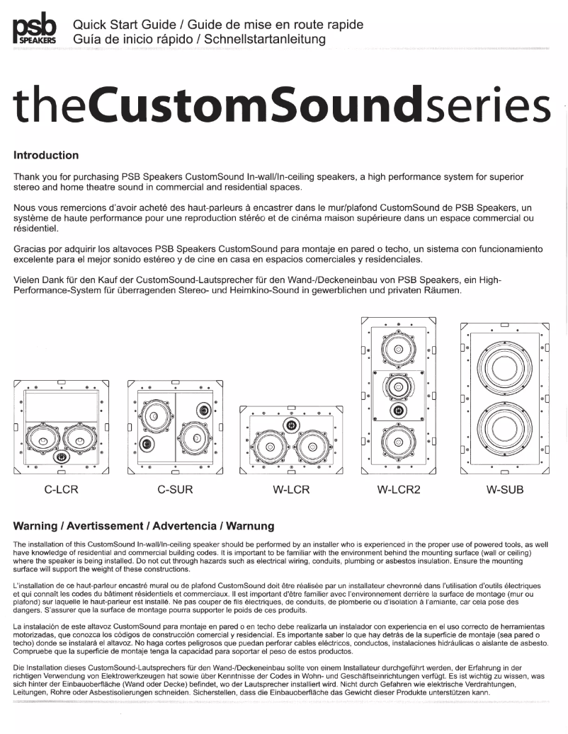 Page 1 of the manual User Manual PSB C-SUR