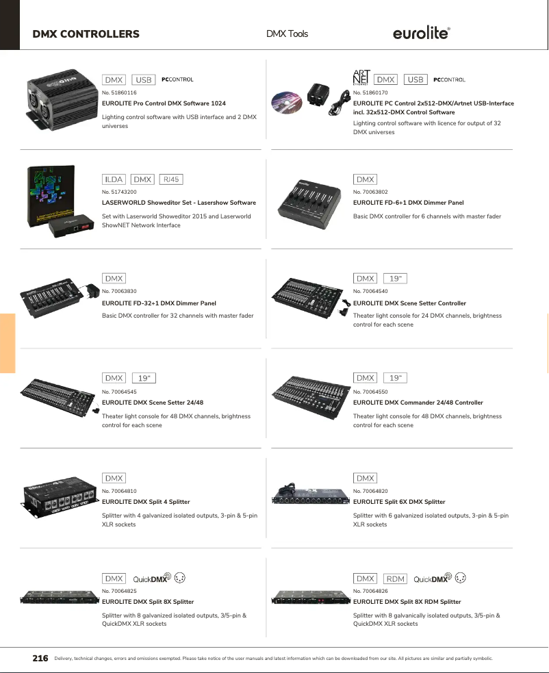 Page n°1 - Catalogue Eurolite DMX Split 8X RDM