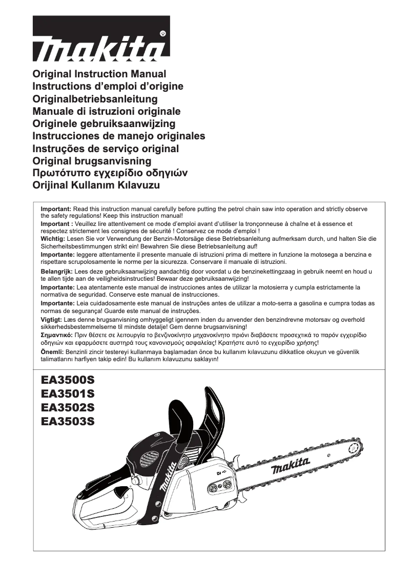 Page n°1 - Manuel utilisateur Makita EA3501S