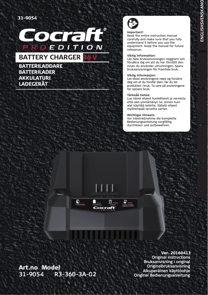 Image de la première page du manuel de l'appareil PRO 36 V