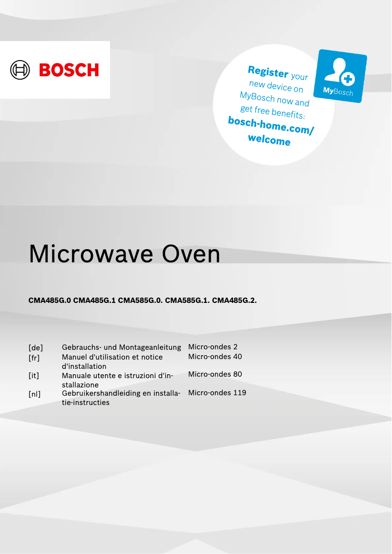 Page 1 de la notice Manuel utilisateur Bosch CMA585GB0