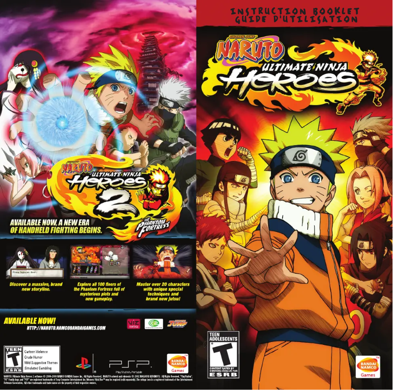 Image de la première page du manuel de l'appareil Naruto - Ultimate Ninja Heroes (PSP)