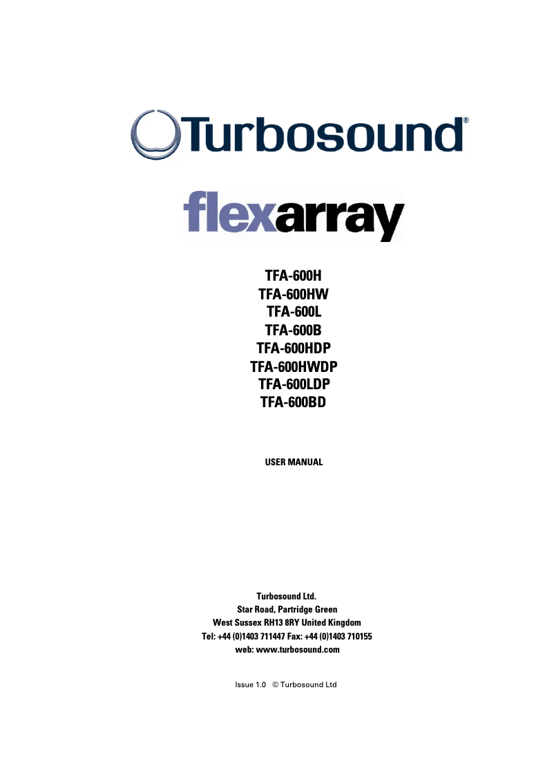 Página 1 del manual Manual de usuario Turbosound FT-600-3