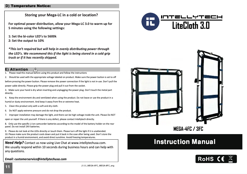 Page n°1 - Manuel utilisateur Intellytech LiteCloth Mini Mega-4FC
