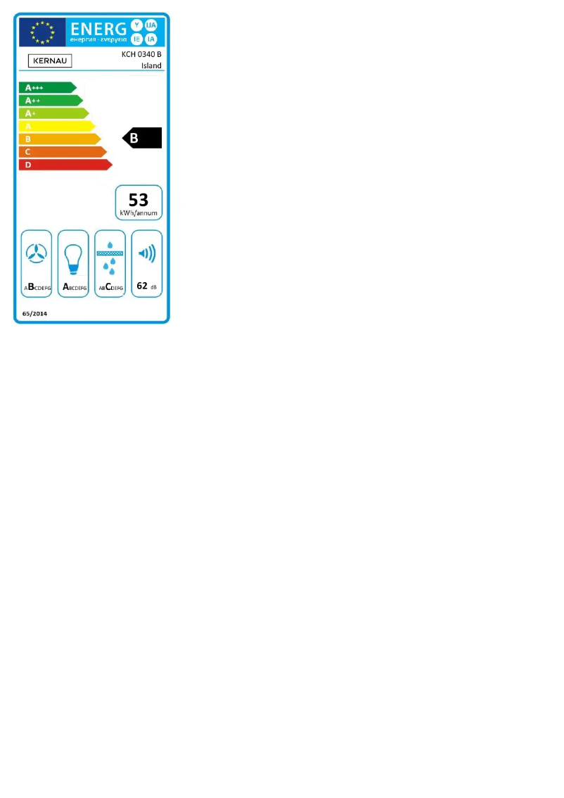 Page n°1 - Label énergétique Kernau KCH 0340 B Island