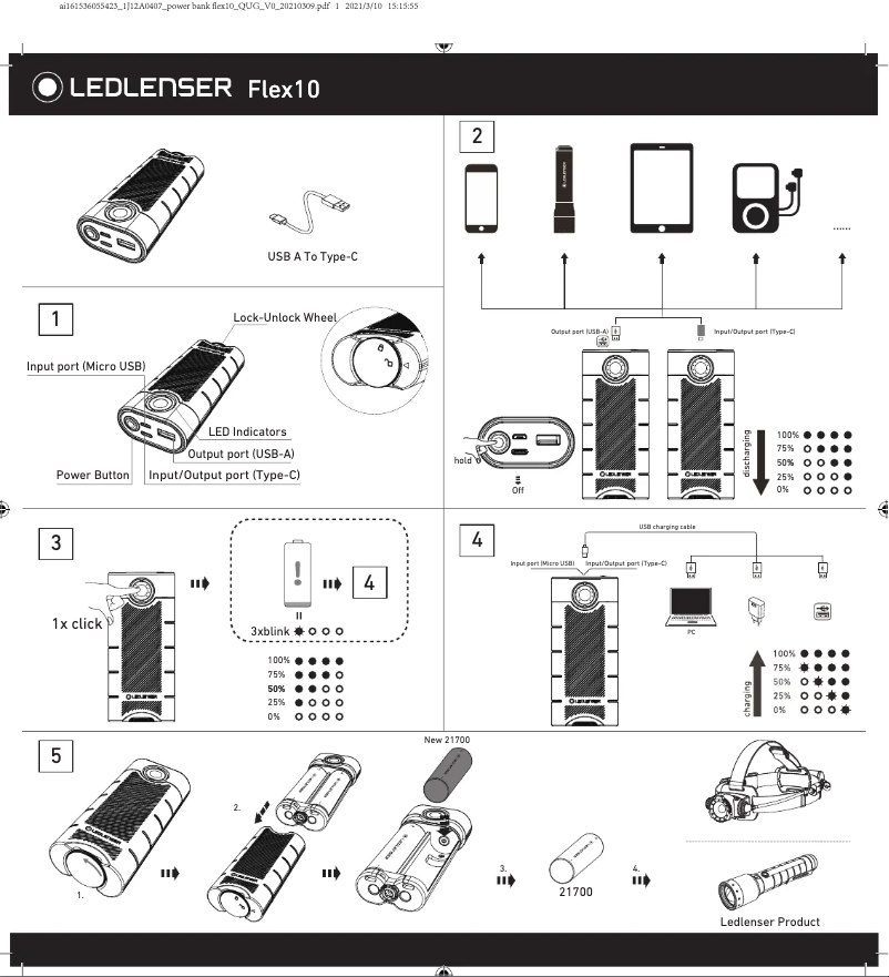 Page n°1 - Manuel utilisateur Ledlenser Flex10