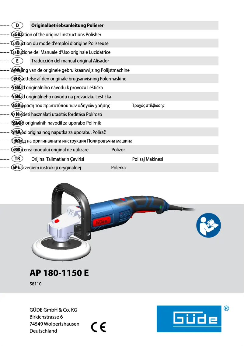 Image de la première page du manuel de l'appareil AP 180-1150 E