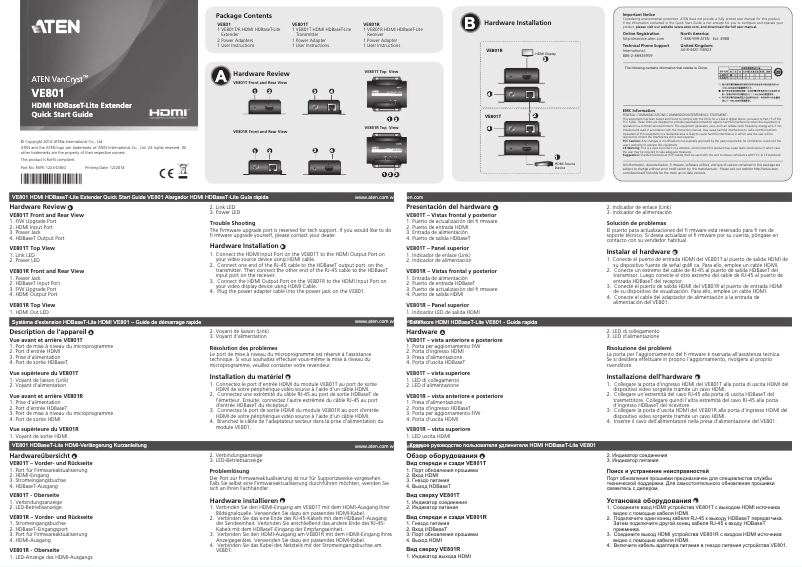 Page 1 of the manual User Manual ATen VE801