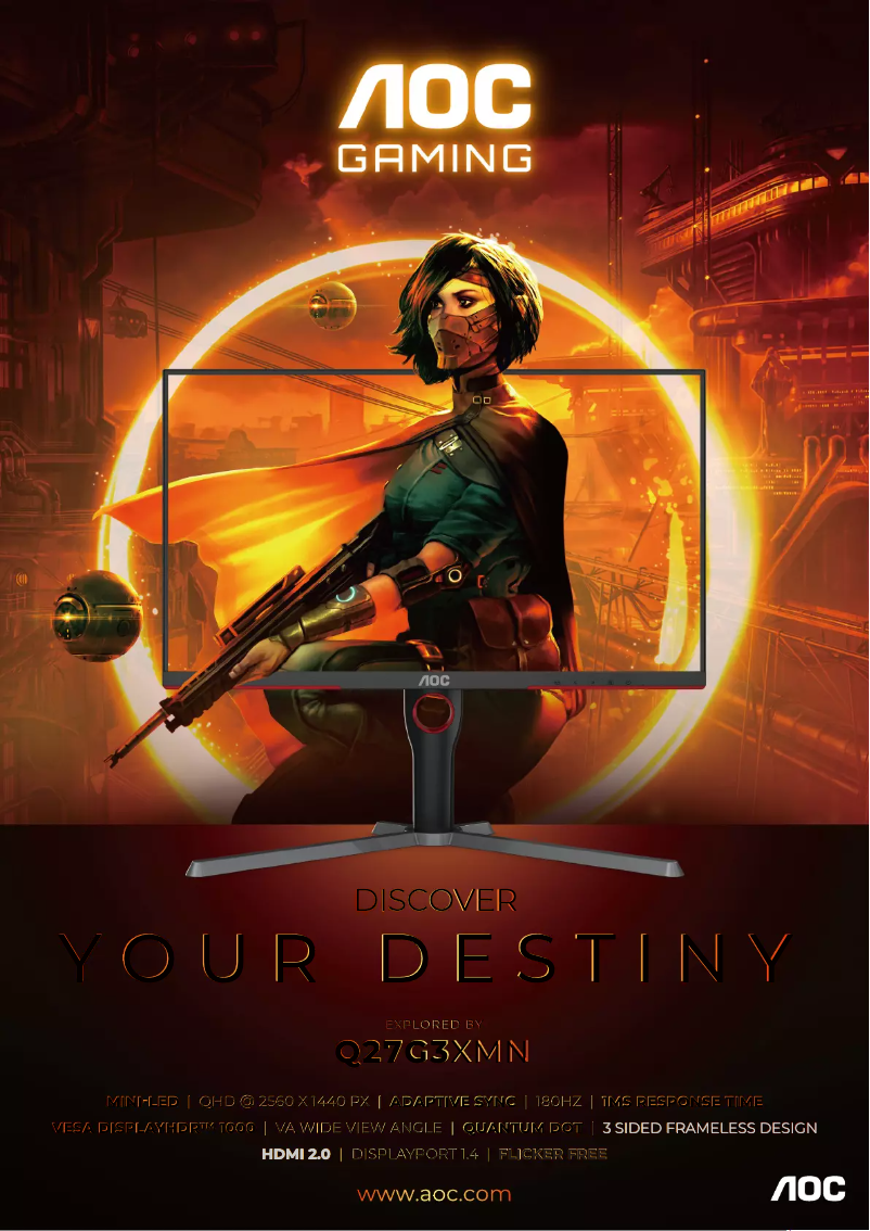 Page 1 de la notice Catalogue AOC Q27G3XMN