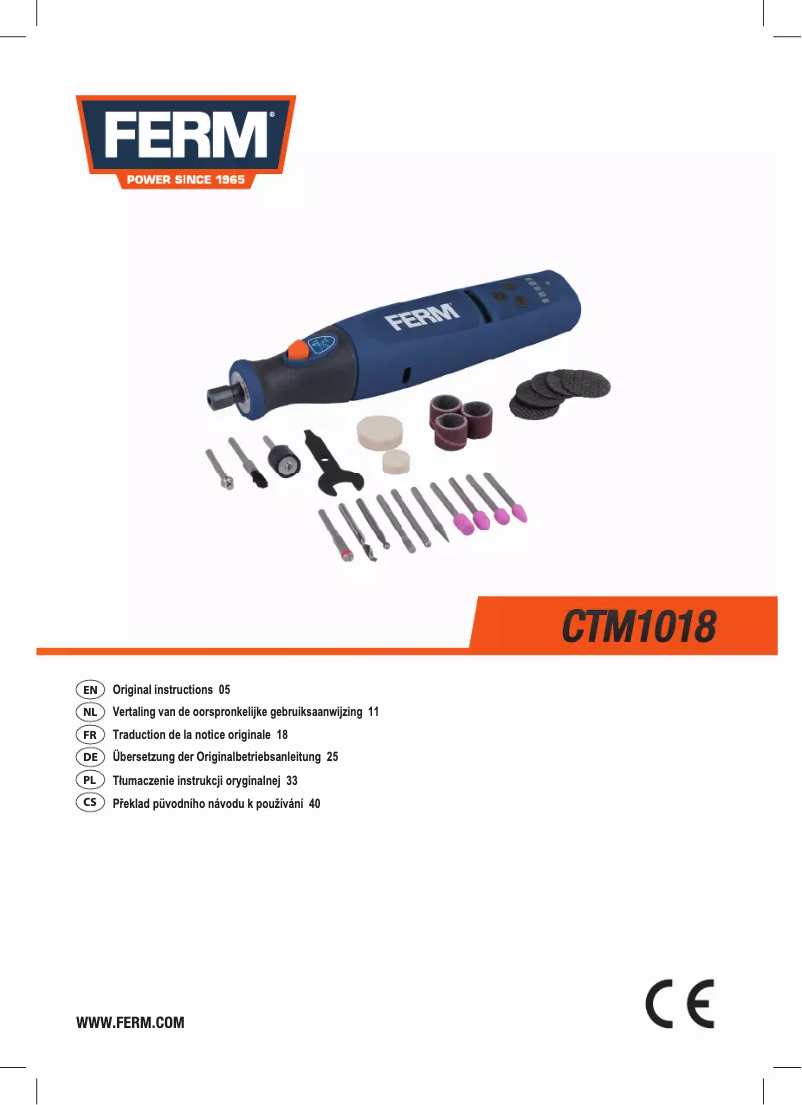 Page n°1 - Manuel utilisateur Ferm CTM1018