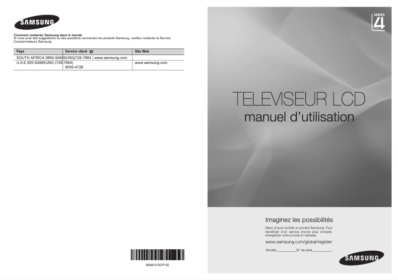 Page 1 de la notice Manuel utilisateur Samsung LA26A450C1