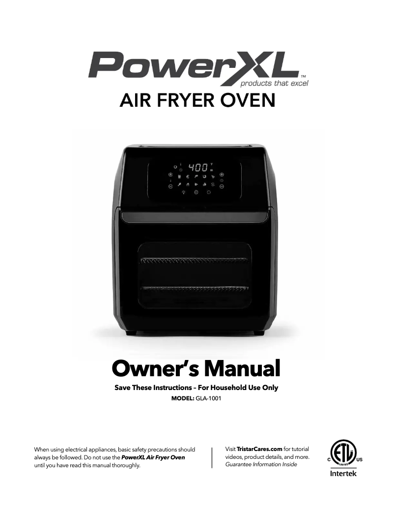 Page n°1 - Manuel utilisateur PowerXL Air Fryer Oven GLA-1001