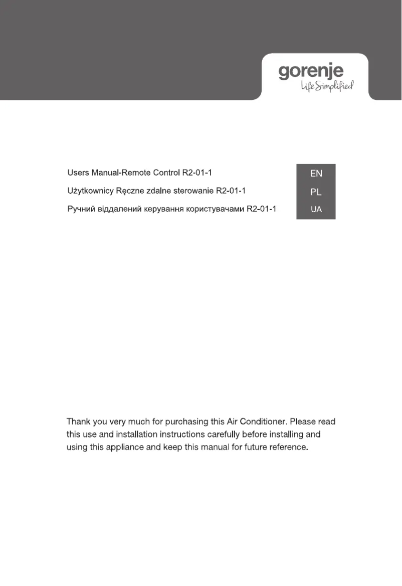 Page n°1 - Manuel utilisateur Gorenje TITAN70IN CJ