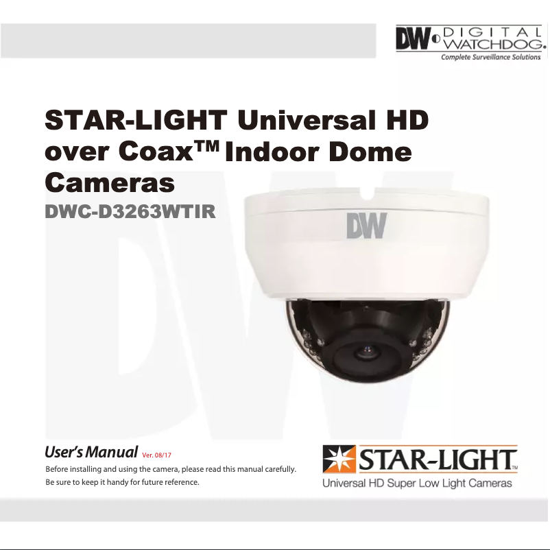 Page 1 de la notice Manuel utilisateur Digital Watchdog Star-Light DWC-D3263WTIR