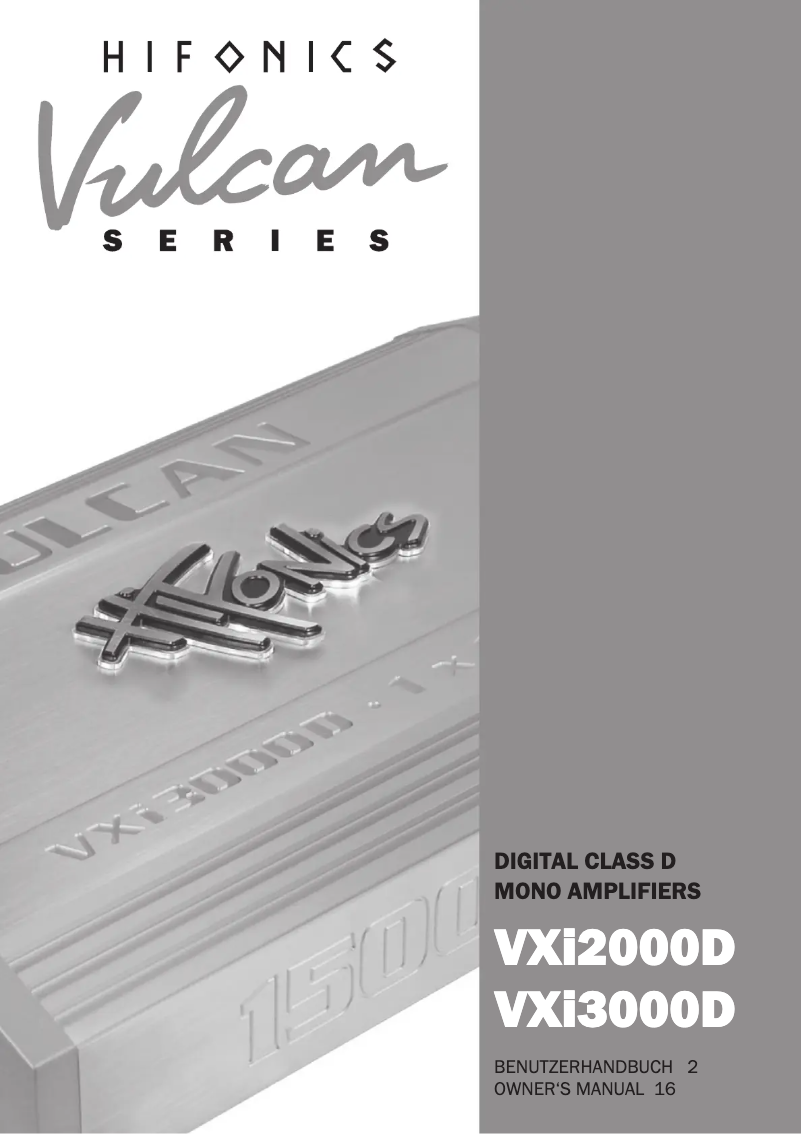 Page 1 de la notice Manuel utilisateur Hifonics Vulcan VXi2000D