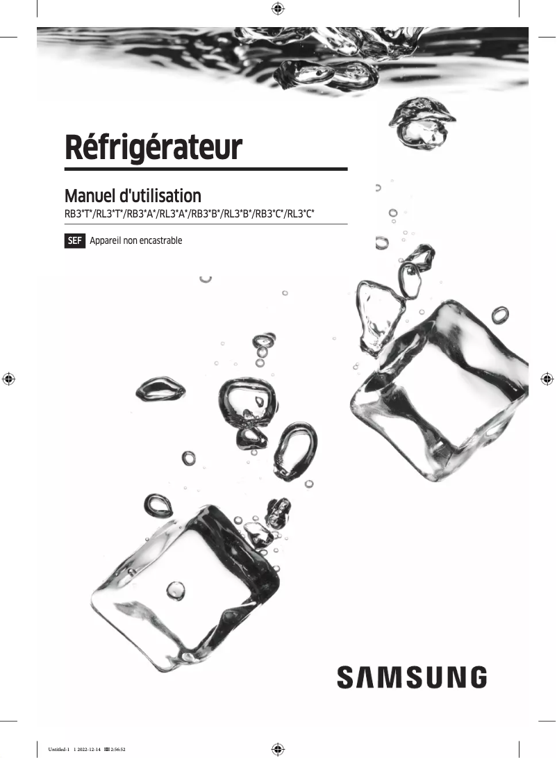 Page 1 de la notice Manuel utilisateur Samsung RB38C6B1DCE